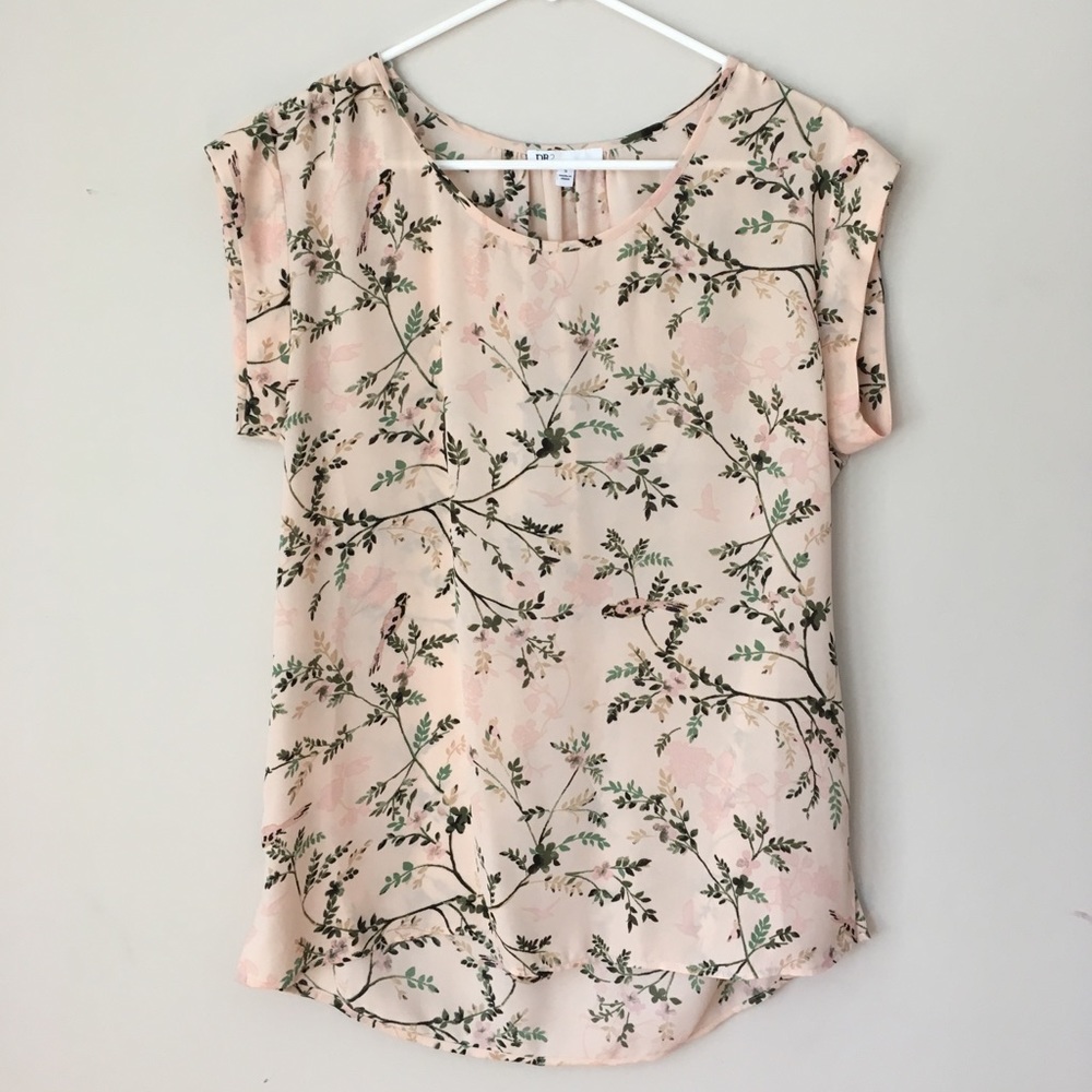 Cute pink floral blouse